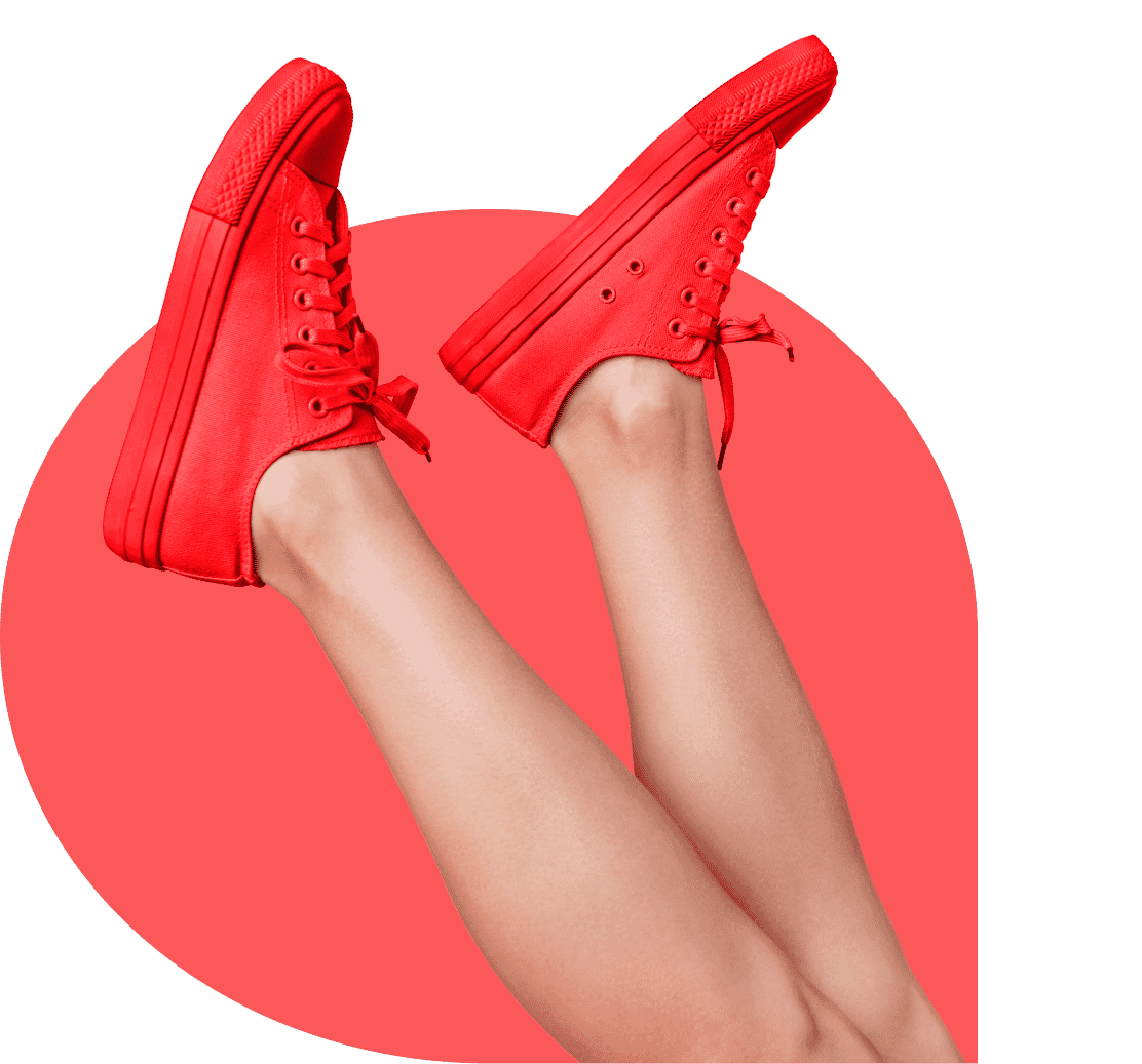 Red sneakers with a clean background, showcasing Path’s expertise in delivering pixel-perfect and ready-to-use images.
